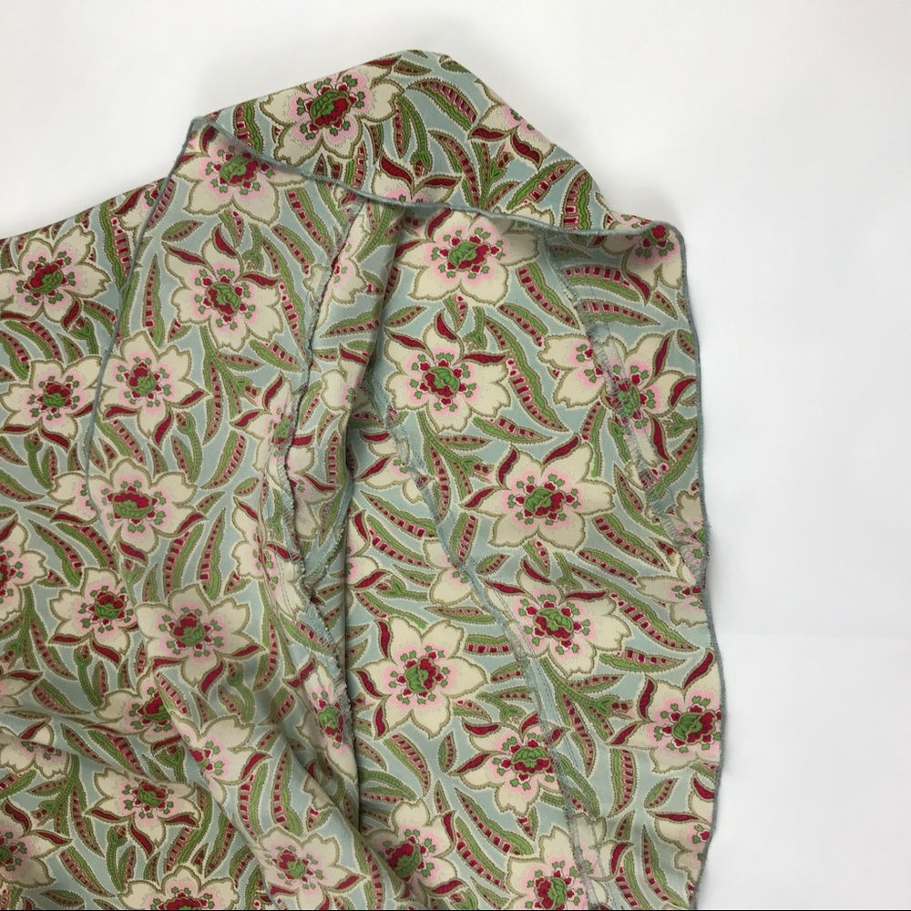 Sundance Floral Silk Midi Skirt Ruffle Hem Boho K - Picture 6 of 7